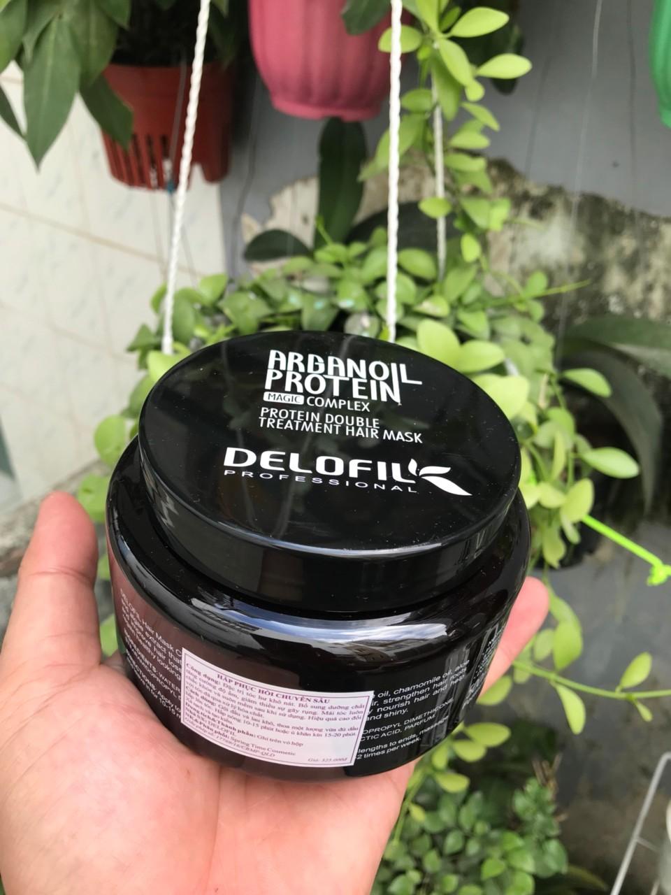 Hấp dầu phục hồi tóc Delofil Argan Oil Protein Magic Complex 500ml (hũ)