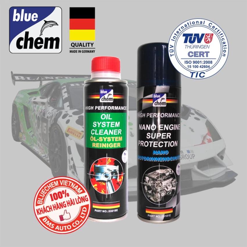 Bộ 2 sản phẩm bảo vệ và vệ sinh động buồng nhớt ô tô Bluechem của Đức