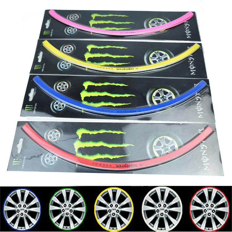 Bộ decal dán vành xe monster ( vàng)