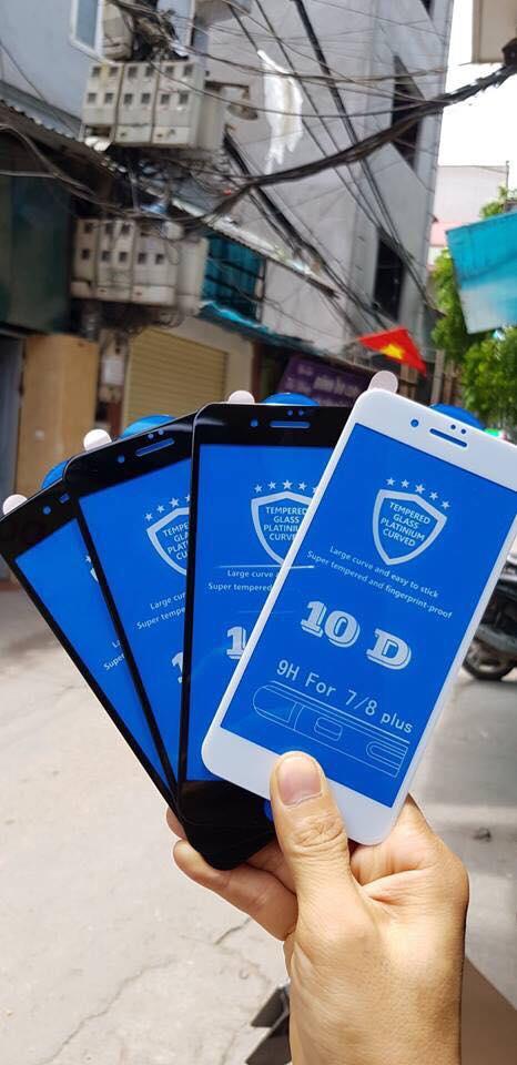 Kính cường lực 10D siêu bền, siêu cứng iphone 7Plus/8Plus(Màu trắng)