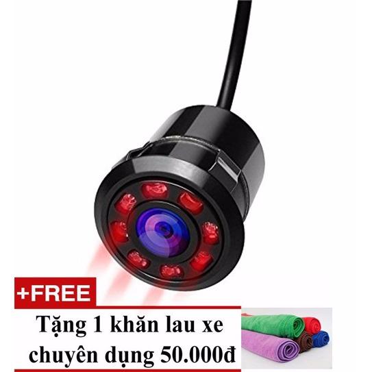 camera lùi có dây, camera lùi cho ô tô, camera lui gia bao nhieu, cach lap dat camera lui, các loại camera- Camera lùi 8 LED chuyên ban đêm, FULL HD, Chống nước, Góc quay rộng - TẶNG KHĂN LAU XE CAO CẤP TB2019