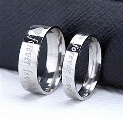 Nhẫn cặp inox forever love cao cấp NC137