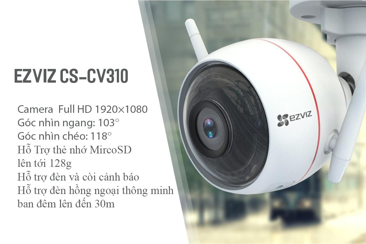 Camera IP Wifi Ngoài Trời EZVIZ C3W (1080P), Đàm thoại 2 chiều, Chống nước IP66, Báo động với Đèn báo và Còi hú