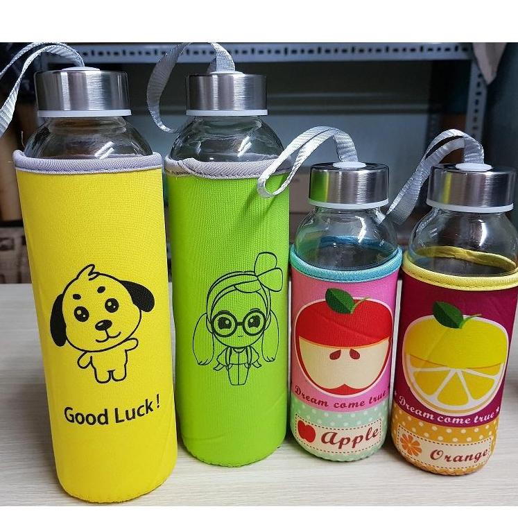 BÌNH NƯỚC THỦY TINH 500ML CÓ VẢI BỌC