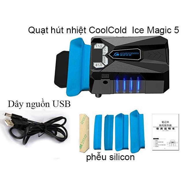 [HCM]Quạt hút nhiệt laptop Coolcold Ice Magic 5 nguồn USB 5V