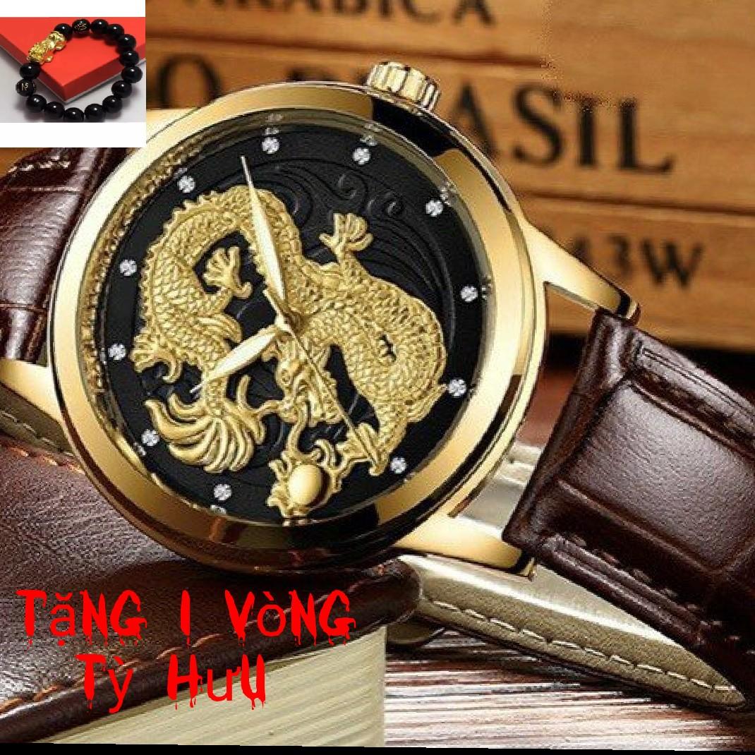 @@@@HOT đồng hồ nam fngeen rồng vàng 3D tặng 1 vòng tỳ hưu