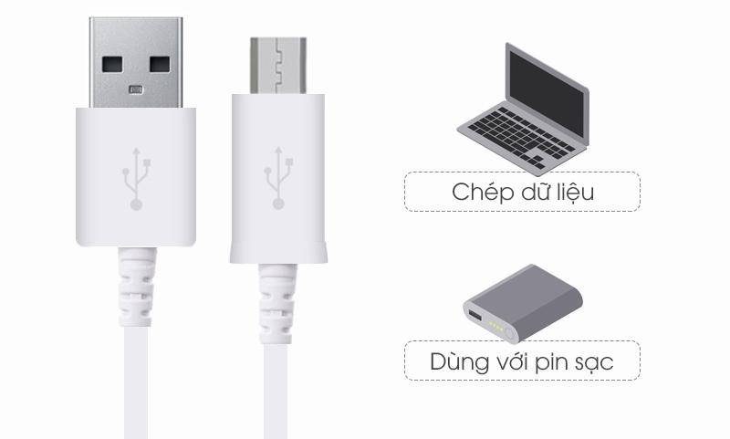 Cáp sạc nhanh Samsung micro type B_1.5m - Made in Việt Nam (Trắng)