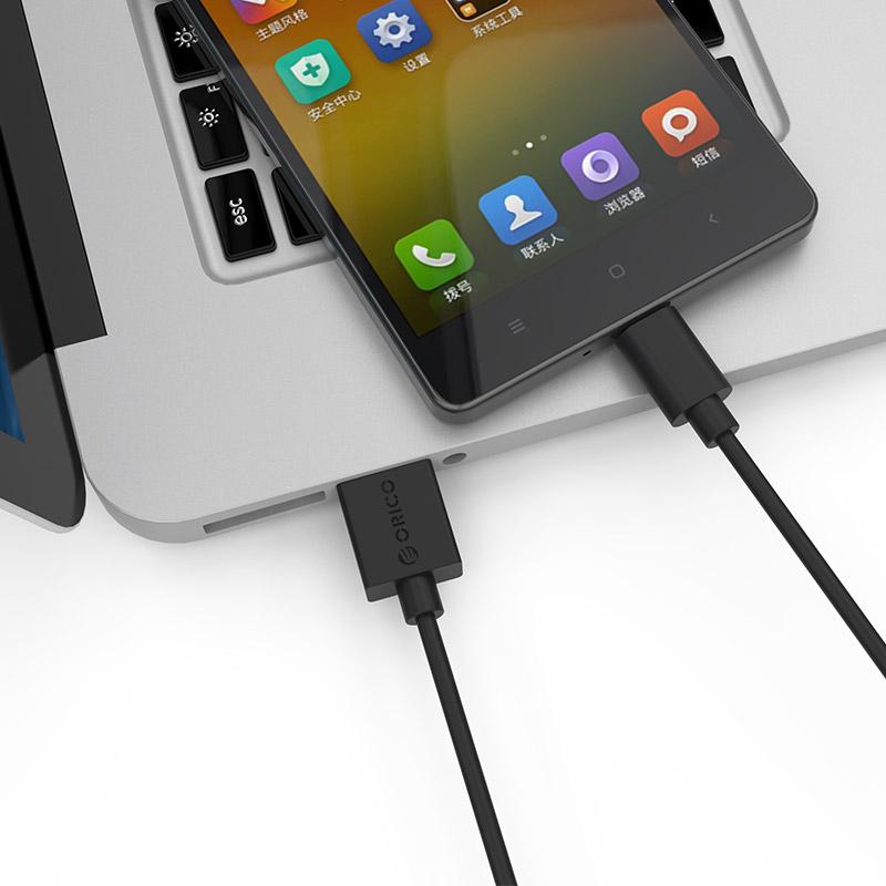 Cáp sạc điện thoại Android USB 2.0 Type C Orico ECU-10(Đen) - Hàng phân phối chính hãng