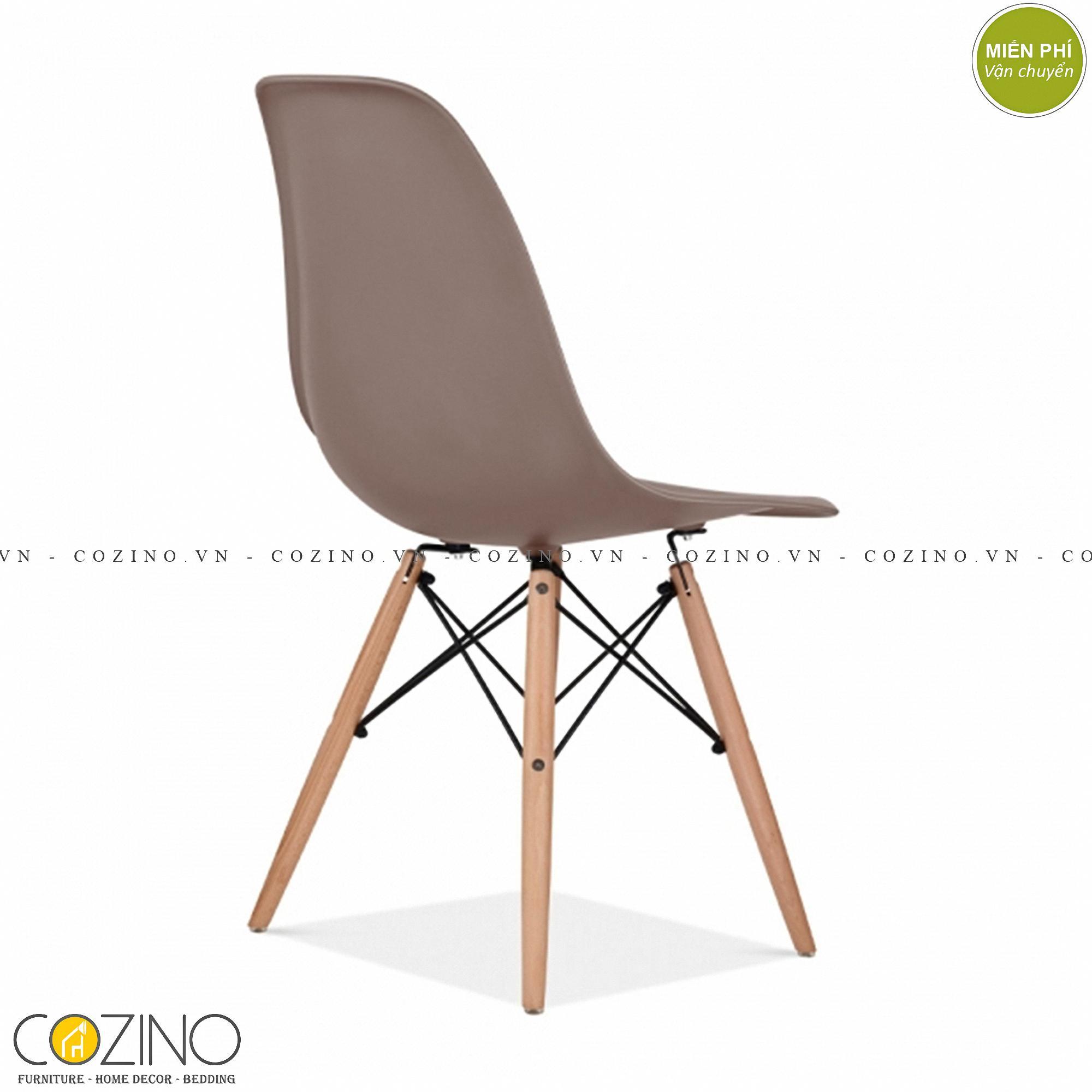 Ghế CZN-Eames màu cafe chân gỗ