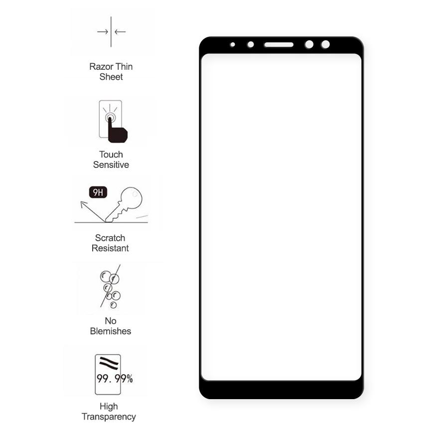 Kính cường lực Samsung A8+ / A8 Plus 2018 Đen (Full Màn, Full Keo)