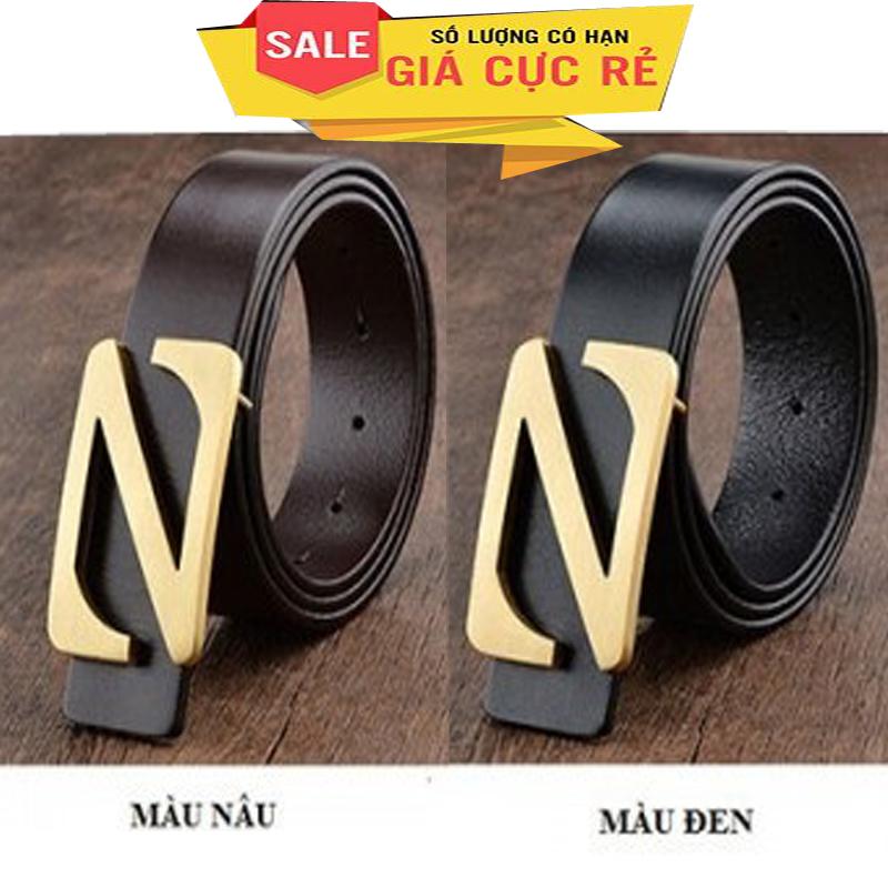 COMBO 02 Dây nịt,Thắt lưng da khóa chữ Z đúc đồng mạ vàng (nâu,đen)