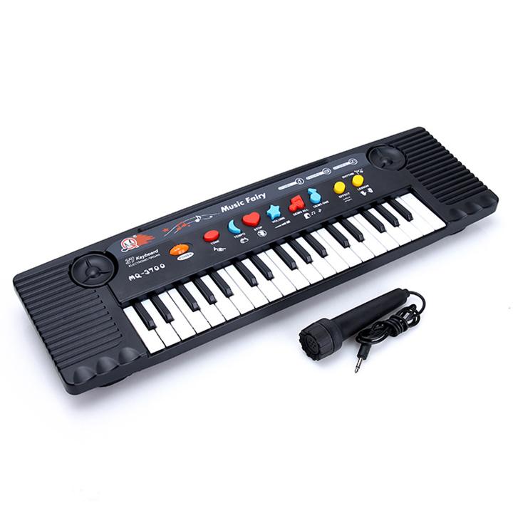 Đồ chơi trẻ em đàn organ có mic cho bé tập hát (Đen)