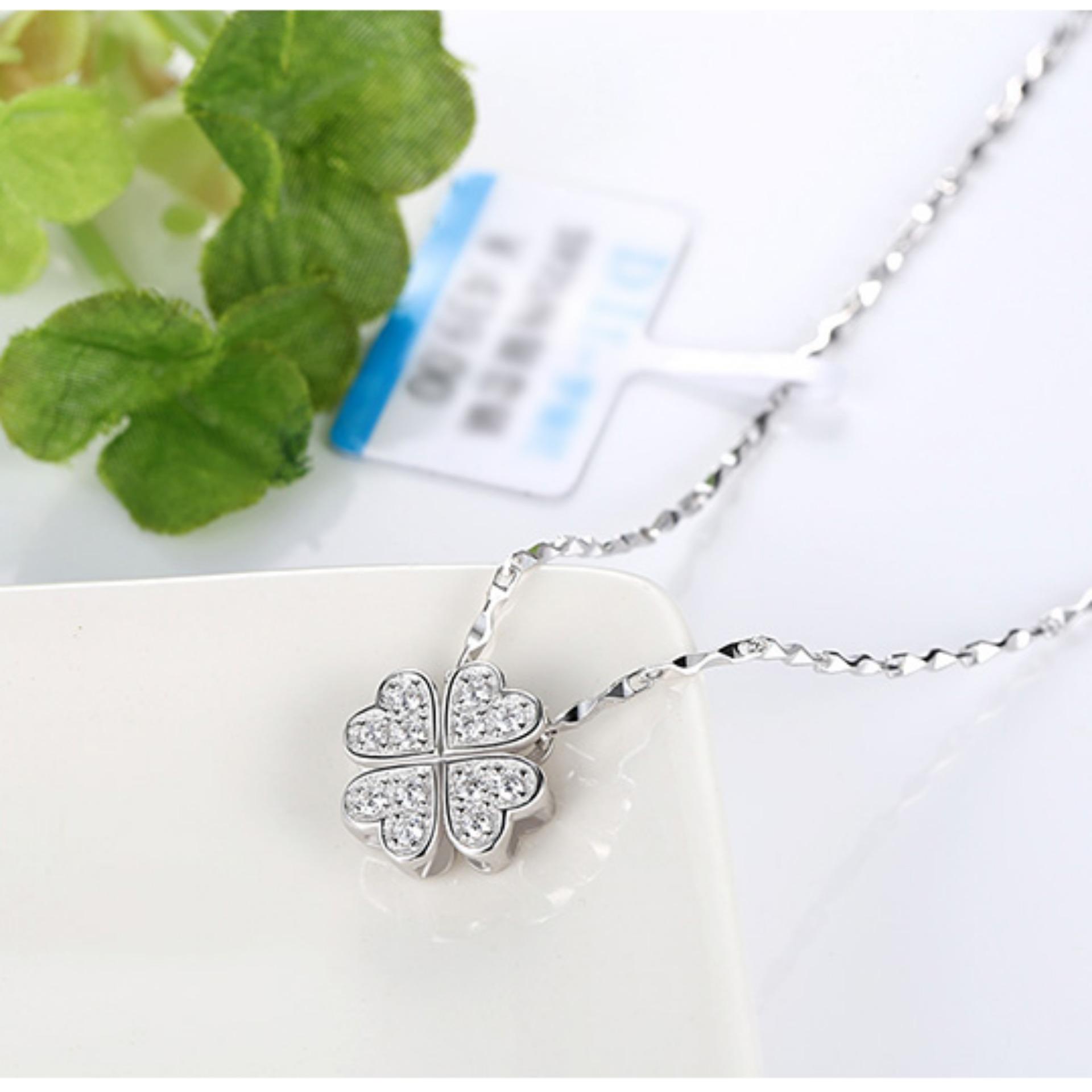 Dây chuyền bạc cỏ 4 lá may mắn bình an quà tặng cho nàng xinh đẹp