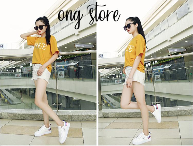 Giày thể thao trắng gót sọc (có cả size nam nữ)