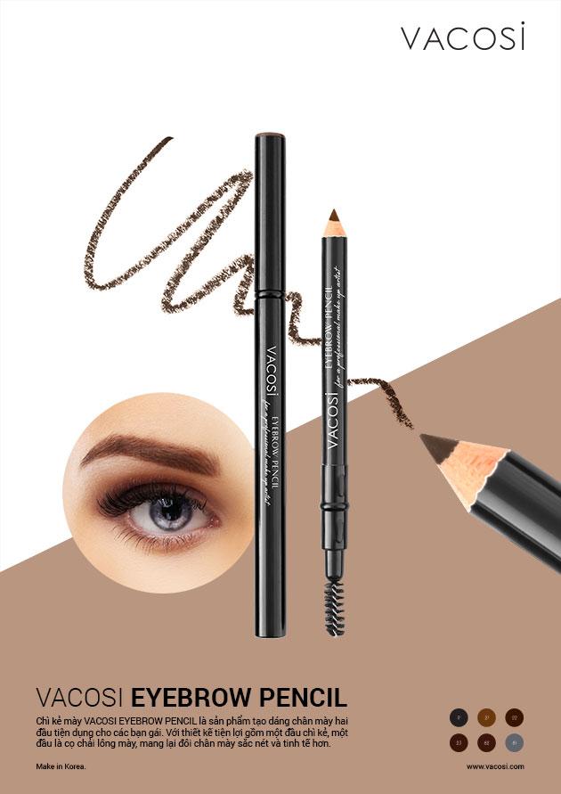 Chì mày chuốt 2 đầu Vacosi Eyebrow Pencil