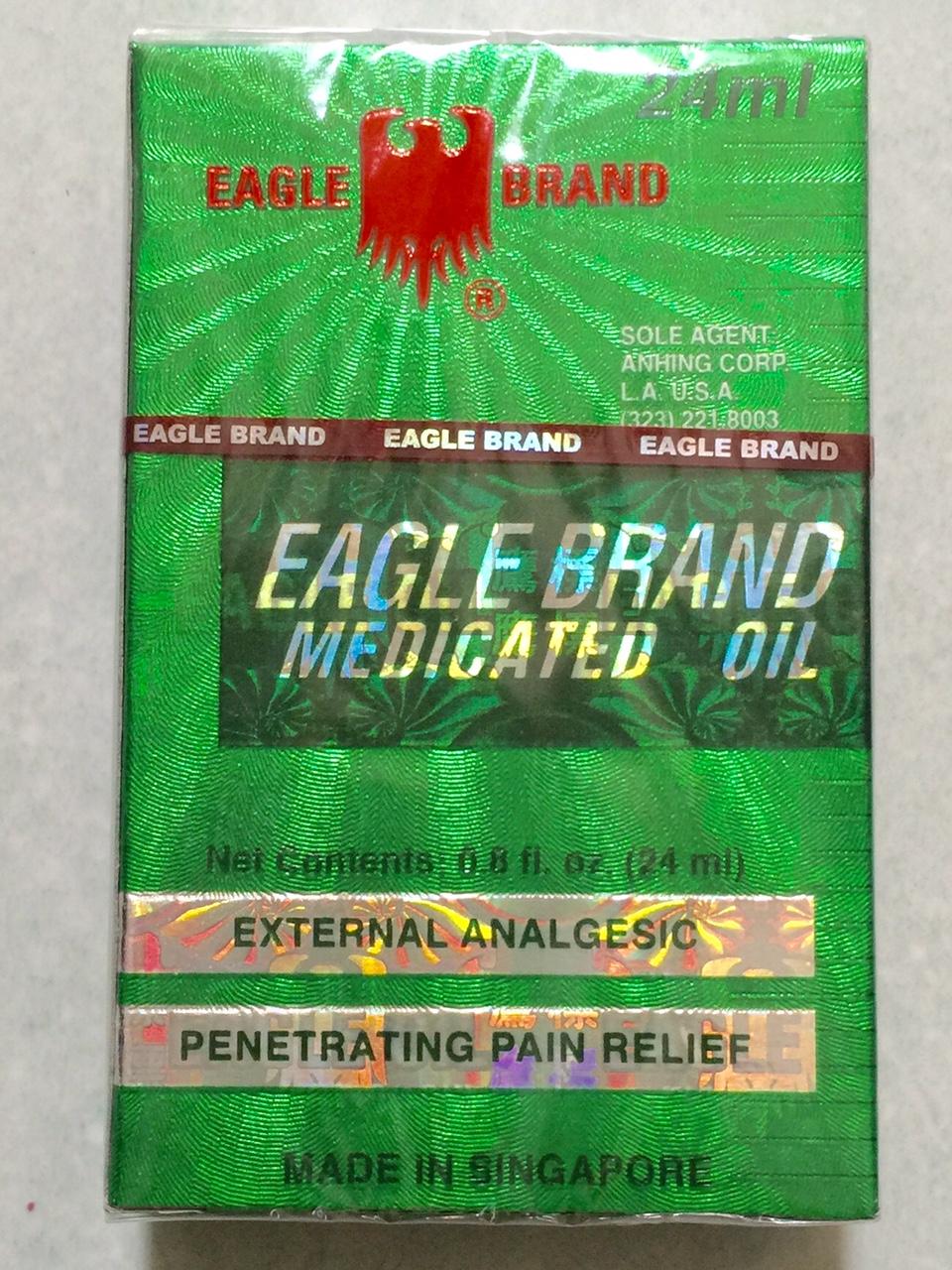 Dầu gió xanh Mỹ-EAGLE BRAND MEDICATED OIL 24ML