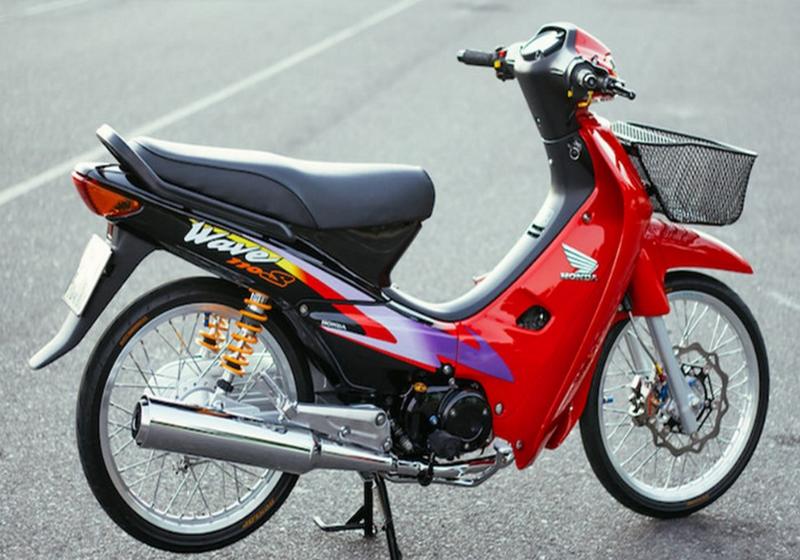 Tem trang trí xe máy Wave S110 THÁI, Tem ZIN 3 lớp ( ĐỎ ĐEN )