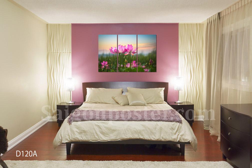 Tranh bộ Saigonposter Sen Hồng D120A (Hồng)