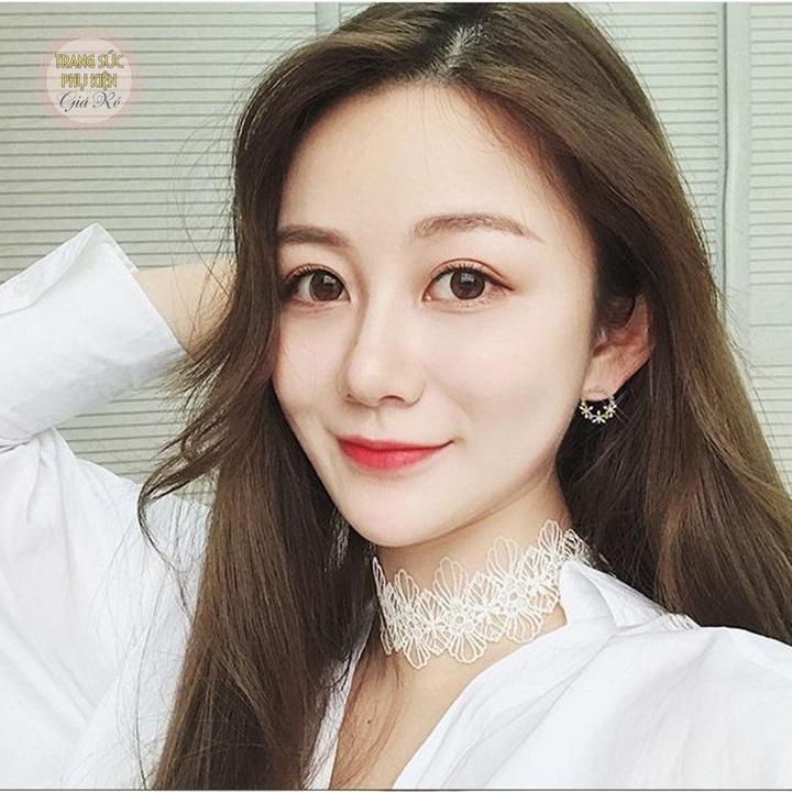 Hoa tai nữ vòng tròn hoa sát tai HT191