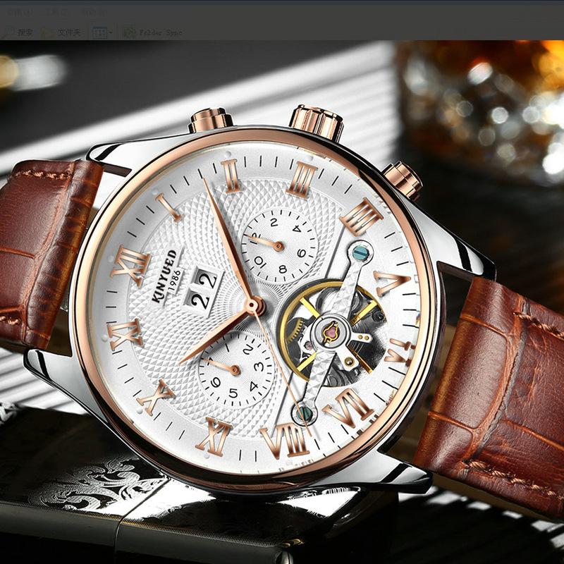 Đồng hồ nam dây da cao cấp Kinyued Q08 chạy máy cơ Automatic(Cập nhật 2019)