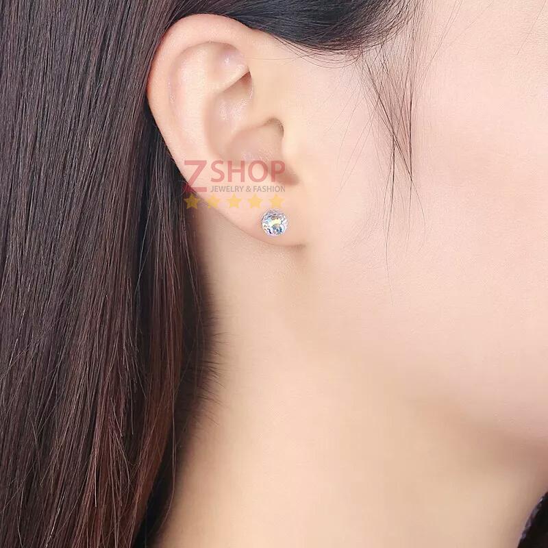 Bông tai bạc 925 - pha lê cao cấp B010