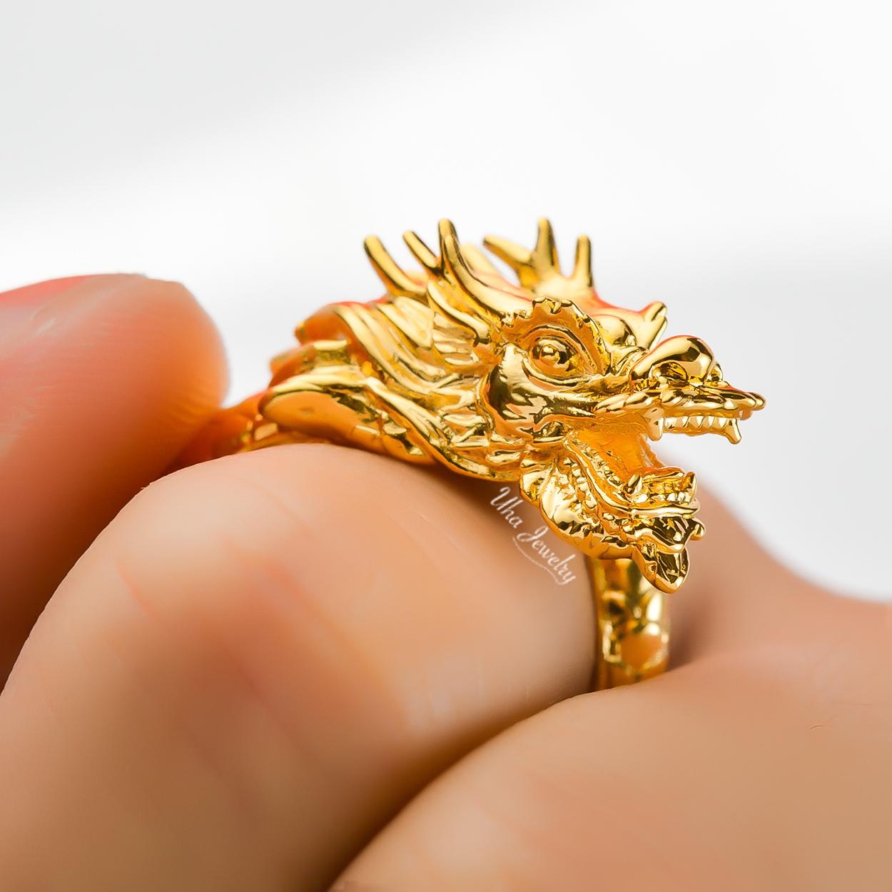 Nhẫn Đầu Rồng - Free Size