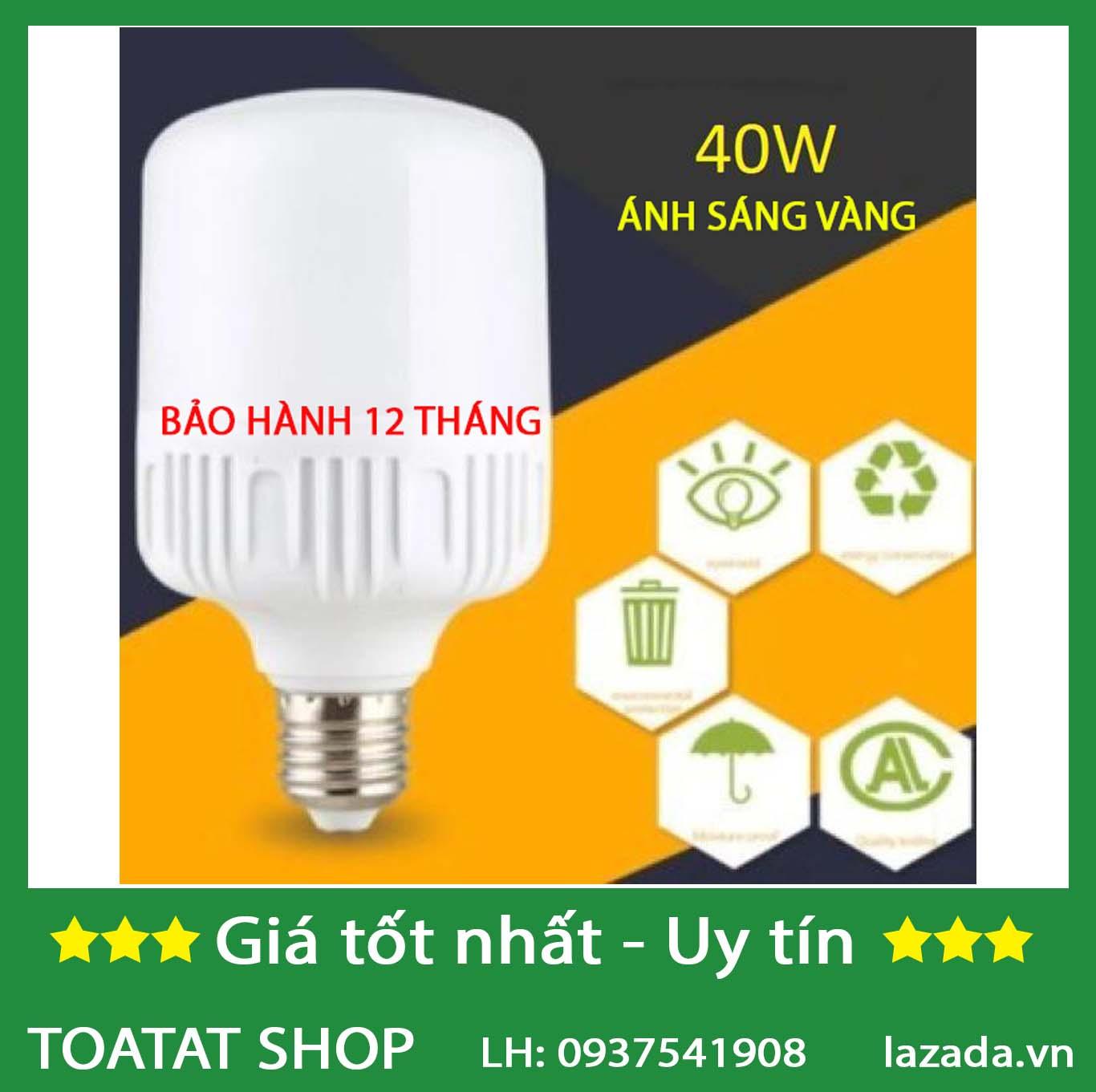 [Sĩ] Bộ 10 bóng đèn Led trụ 40W Siêu sáng - tiết kiệm điện (Vàng)