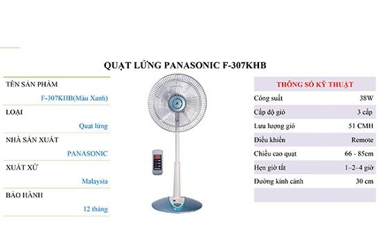 Quạt đứng panasonic F307 Có remote