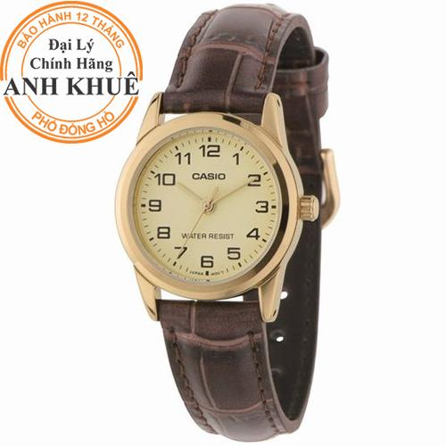 Đồng hồ nữ dây da Casio Anh Khuê LTP-V001GL-9BUDF