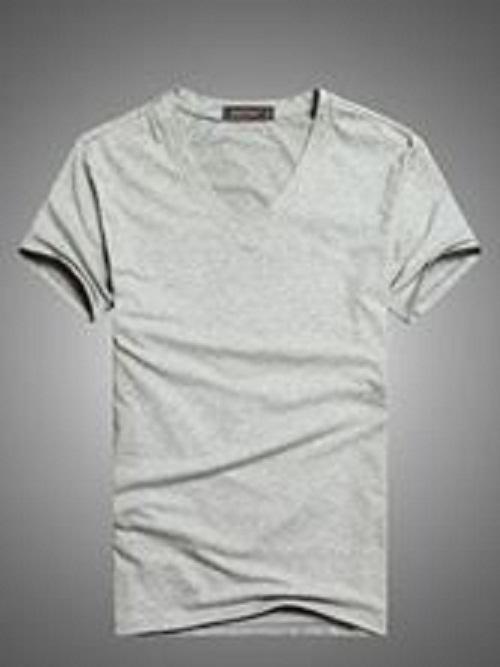 Áo thun nam body cổ tim vải dày mịn, thấm hút tốt ( xám )