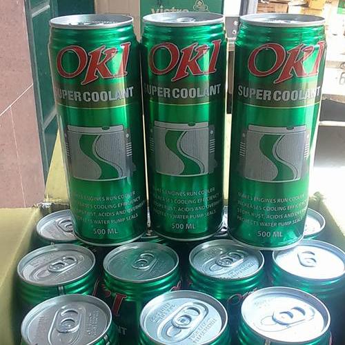 Chai nước làm mát động cơ Oki màu xanh