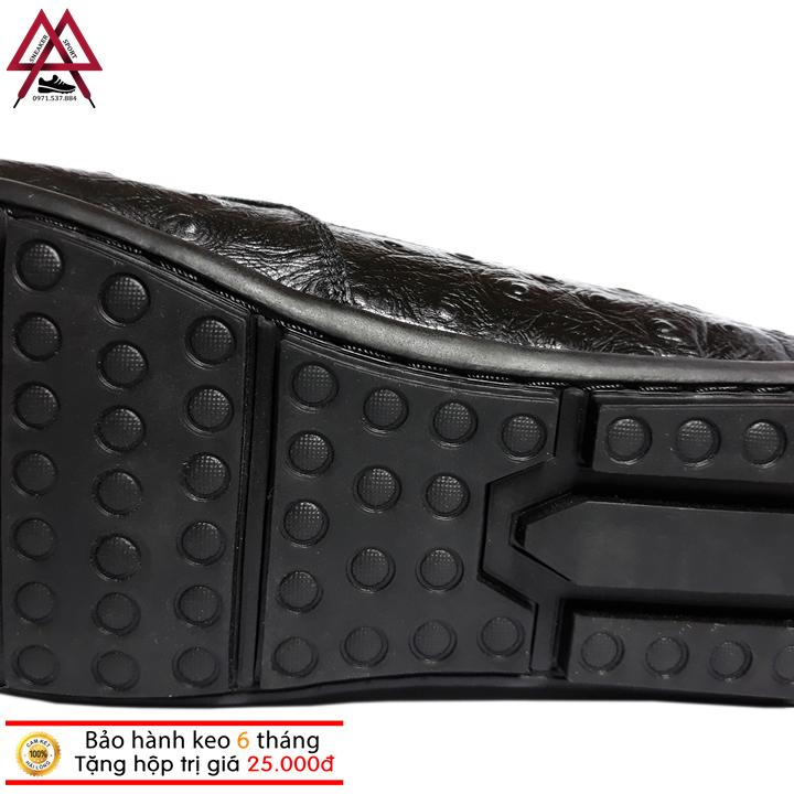 Giày Lười Nam Da Bò Vân Cá Sâu Cao Cấp - HS08