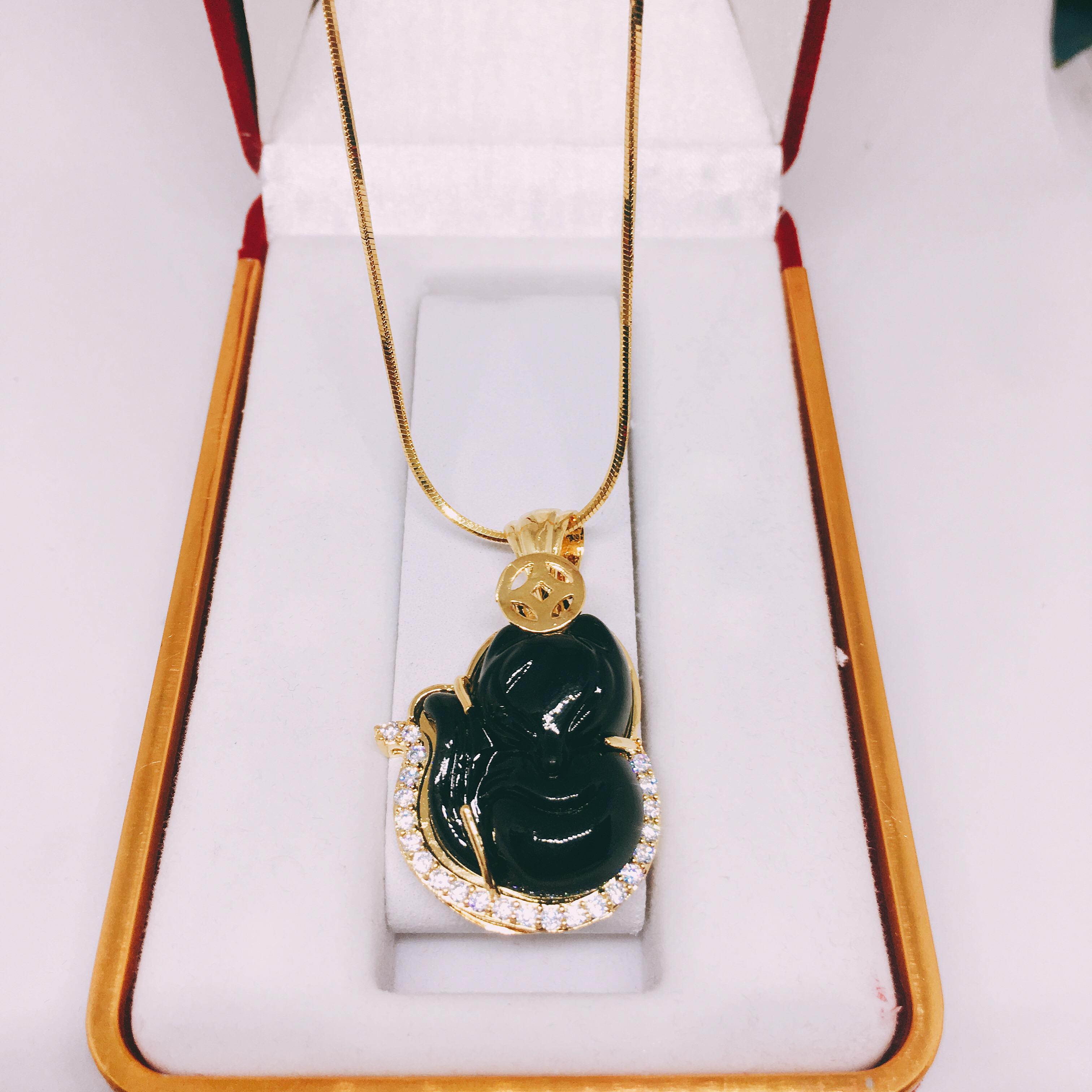 Mặt dây chuyền nữ mặt hồ ly ( Hồ ly đen) trang sức phong thủy, may mắn, tài lộc