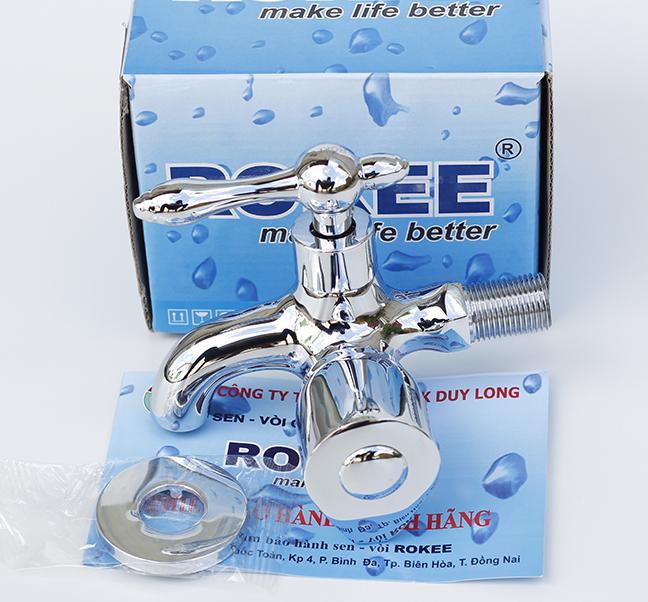 Vòi sen lạnh nhà tắm Rokee - RN460 (Trắng bạc)
