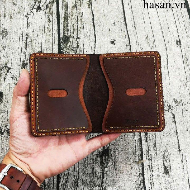 [HCM]Ví da nam mini handmade da bò cao cấp