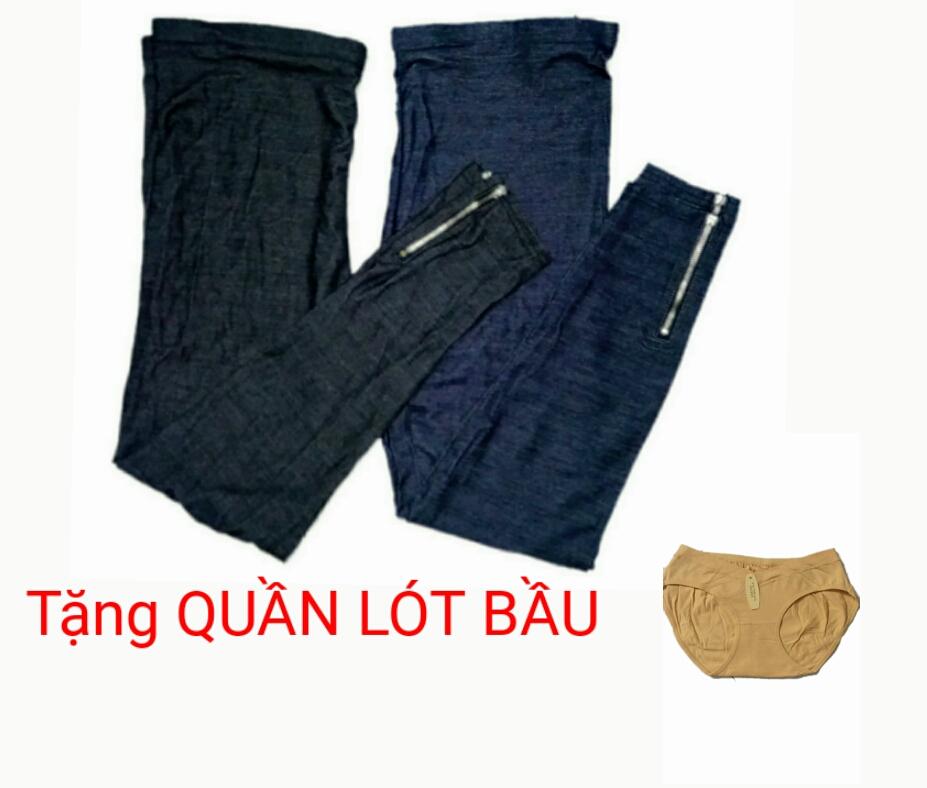 Quần legging bầu giả jean cho mẹ size 50-80kg