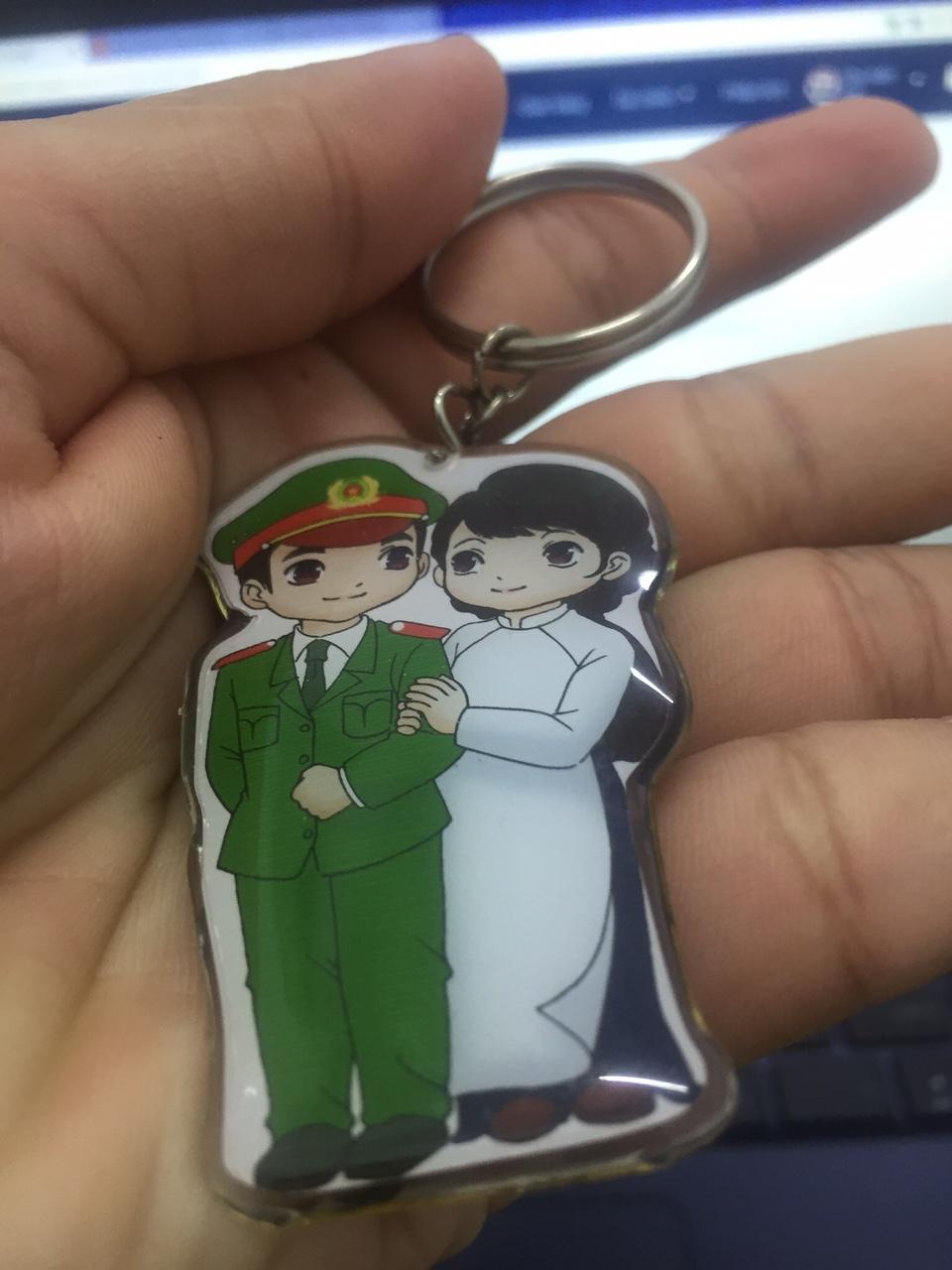 [HCM]Móc Khóa Chibi Công an Và Người Yêu