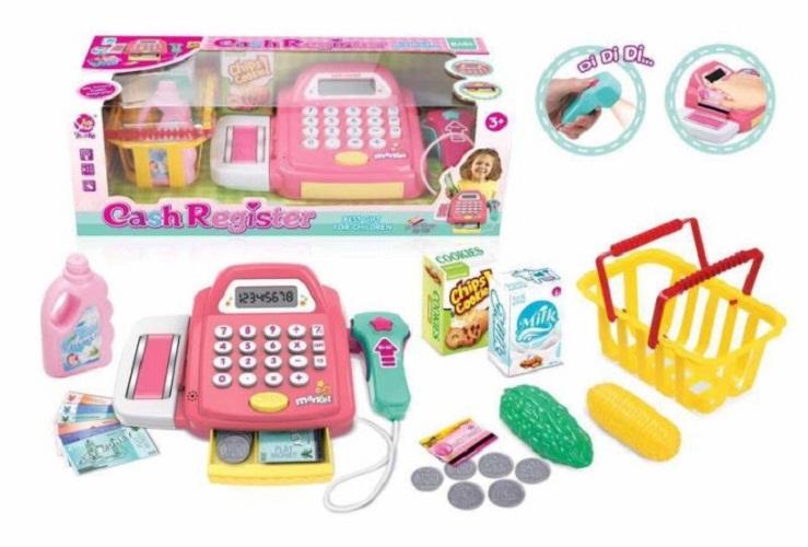 Đồ chơi tính tiền siêu thị dùng pin có nhạc loại đẹp màn hình hiện số, Do choi thu ngan dung pin co nhac loai dep man hinh hien so