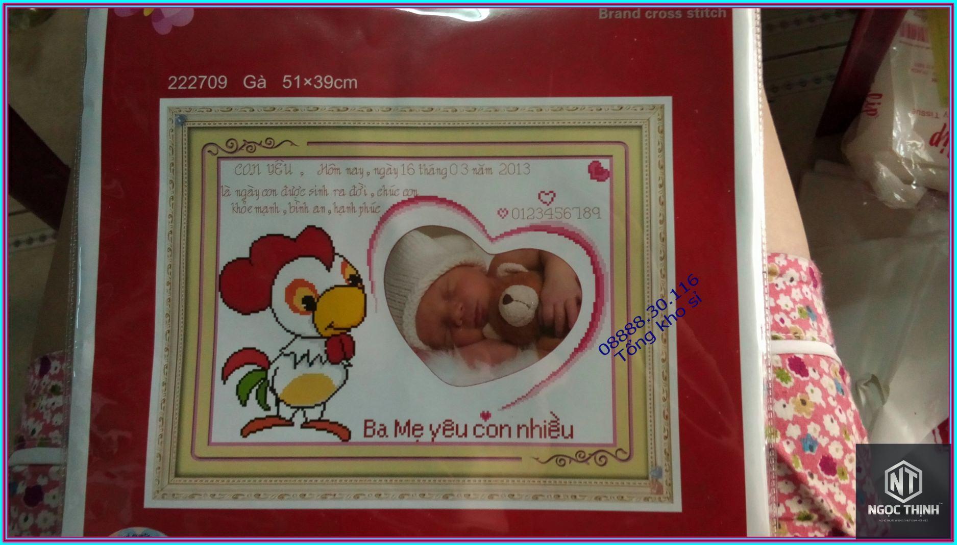 Tranh thêu chữ thập con giáp Gà DLH-222709-Siêu thị tranh thêu