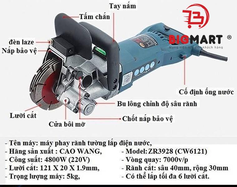 Máy cắt rãnh tường 5 lưỡi CaoWang ZR3928 (CW6121)