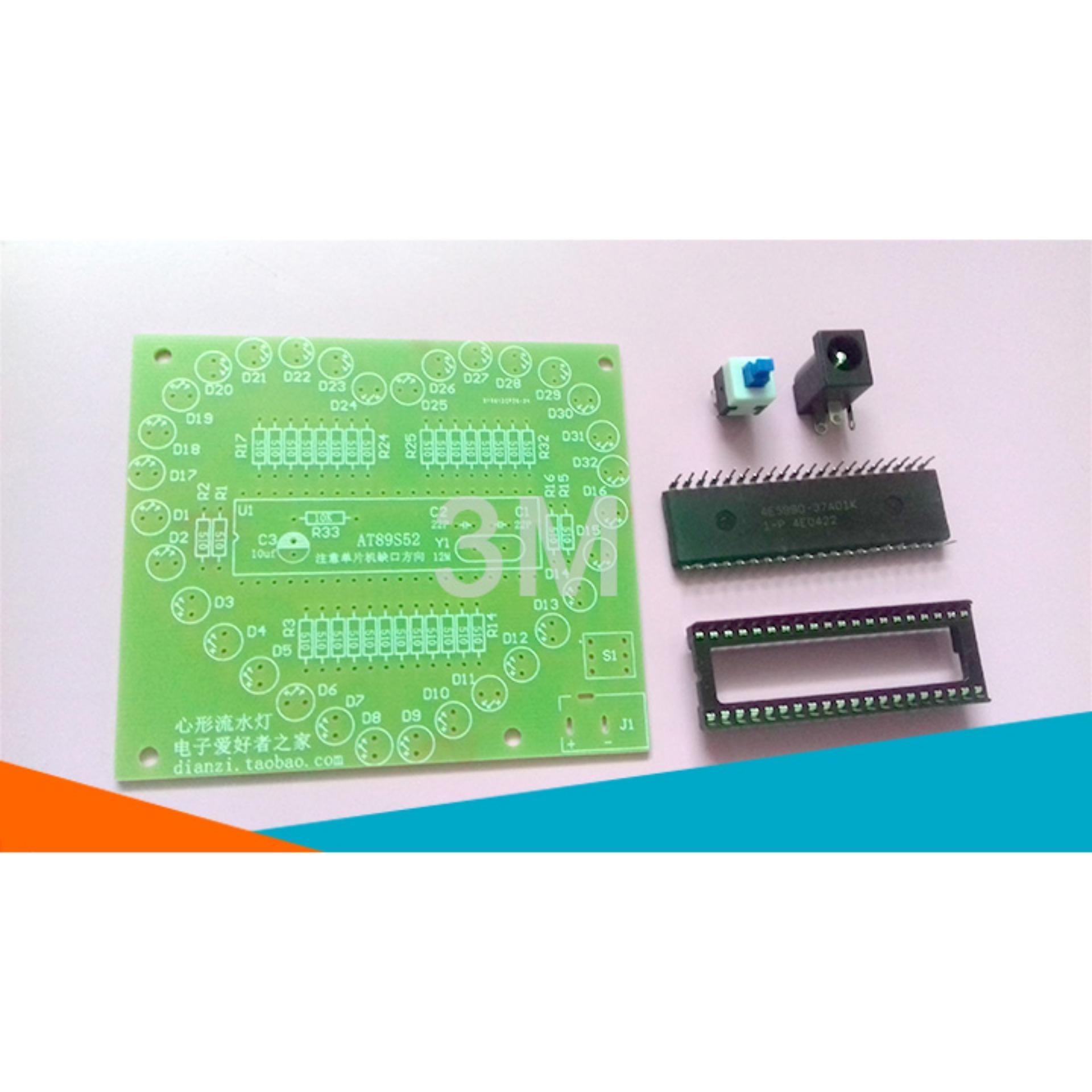 Bộ DIY Trái Tim 32 Led Chưa Lắp Ráp (8.5x7.5 Chíp Đã Nạp Code)