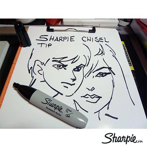 [HCM]Bút lông đầu dẹp mực không phai Sharpie Chisel Tip – Hộp 8 màu