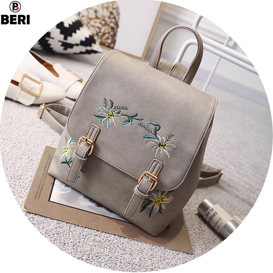 Ba lô nữ da thêu hoa cao cấp BERI 048-051