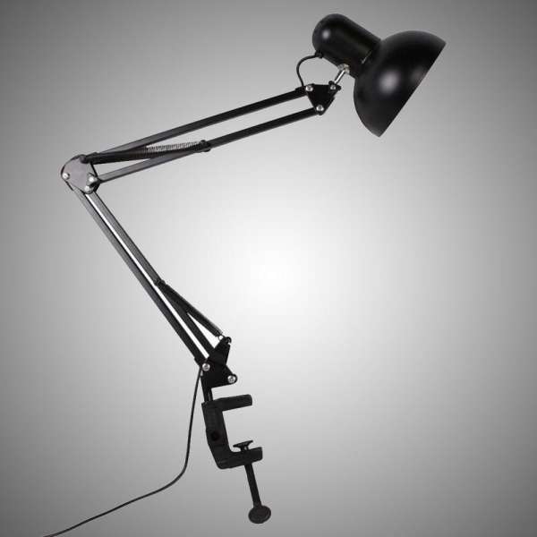 MagicWorldMall Swing Arm Clamp Table Desk Lamp Light Office Studio Home Lighting Fixture Black