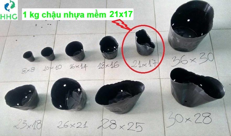 1kg chậu nhựa mềm ươm cây 21x17