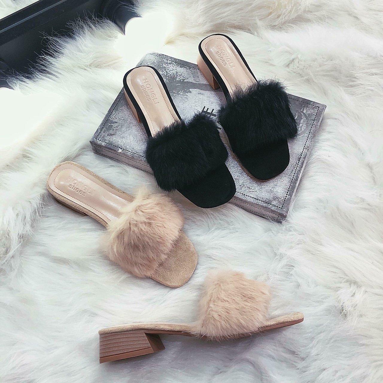 Dép bản lông dài xiêu mịn