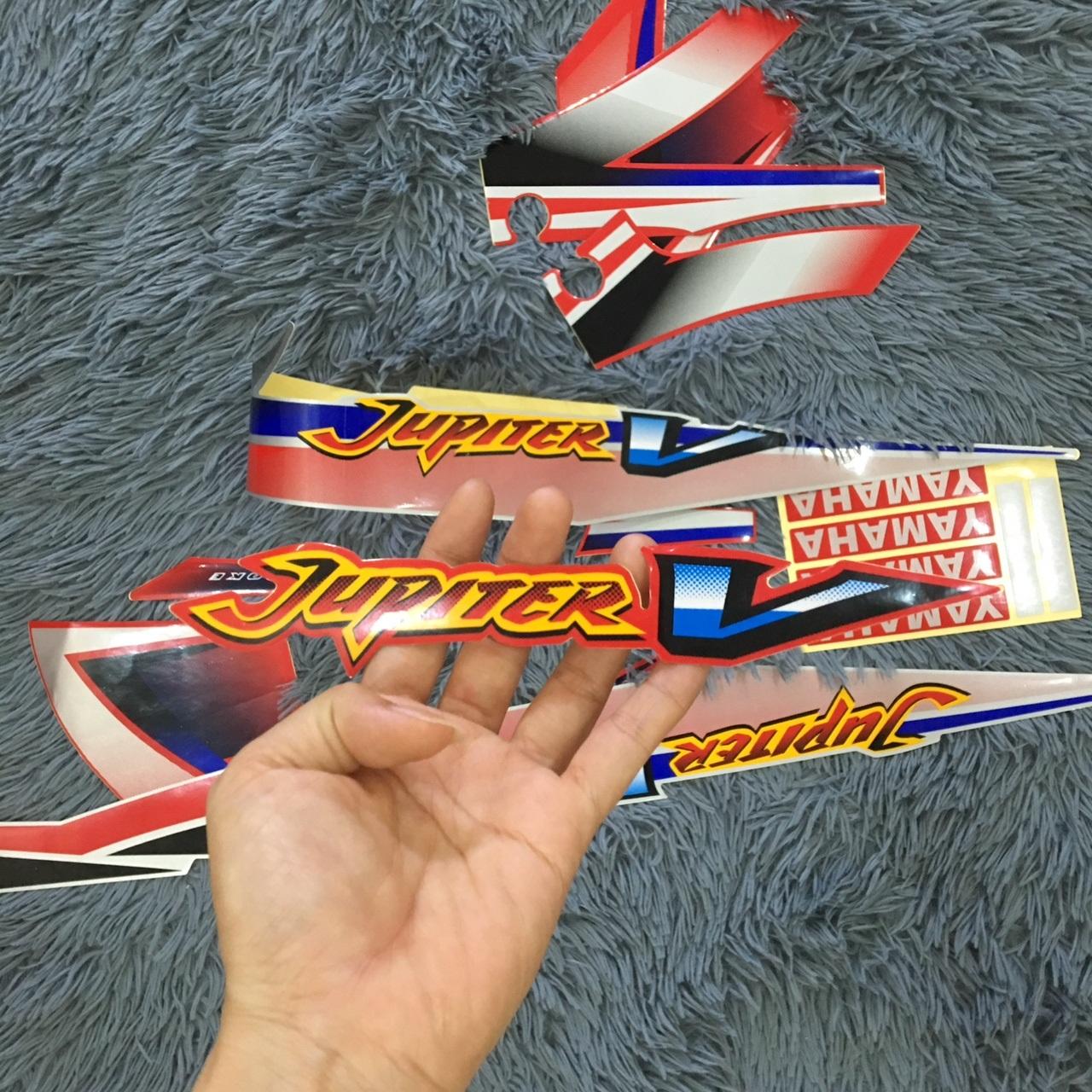 Bộ Tem  xe  Jupiter V màu ĐỎ -Decal dán sườn xe JUPITER