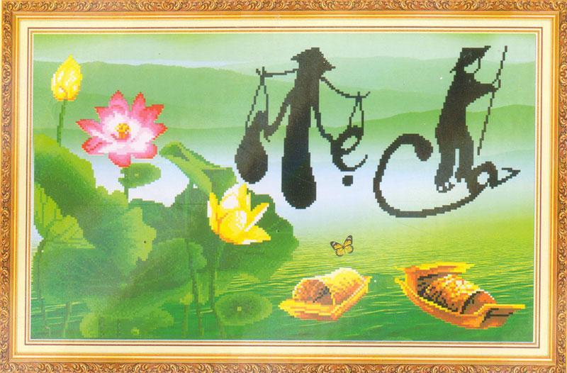 Tranh Đính Đá ABC 3D Cha Mẹ DF097 (KHÁCH TỰ ĐÍNH) kt:76X49CM