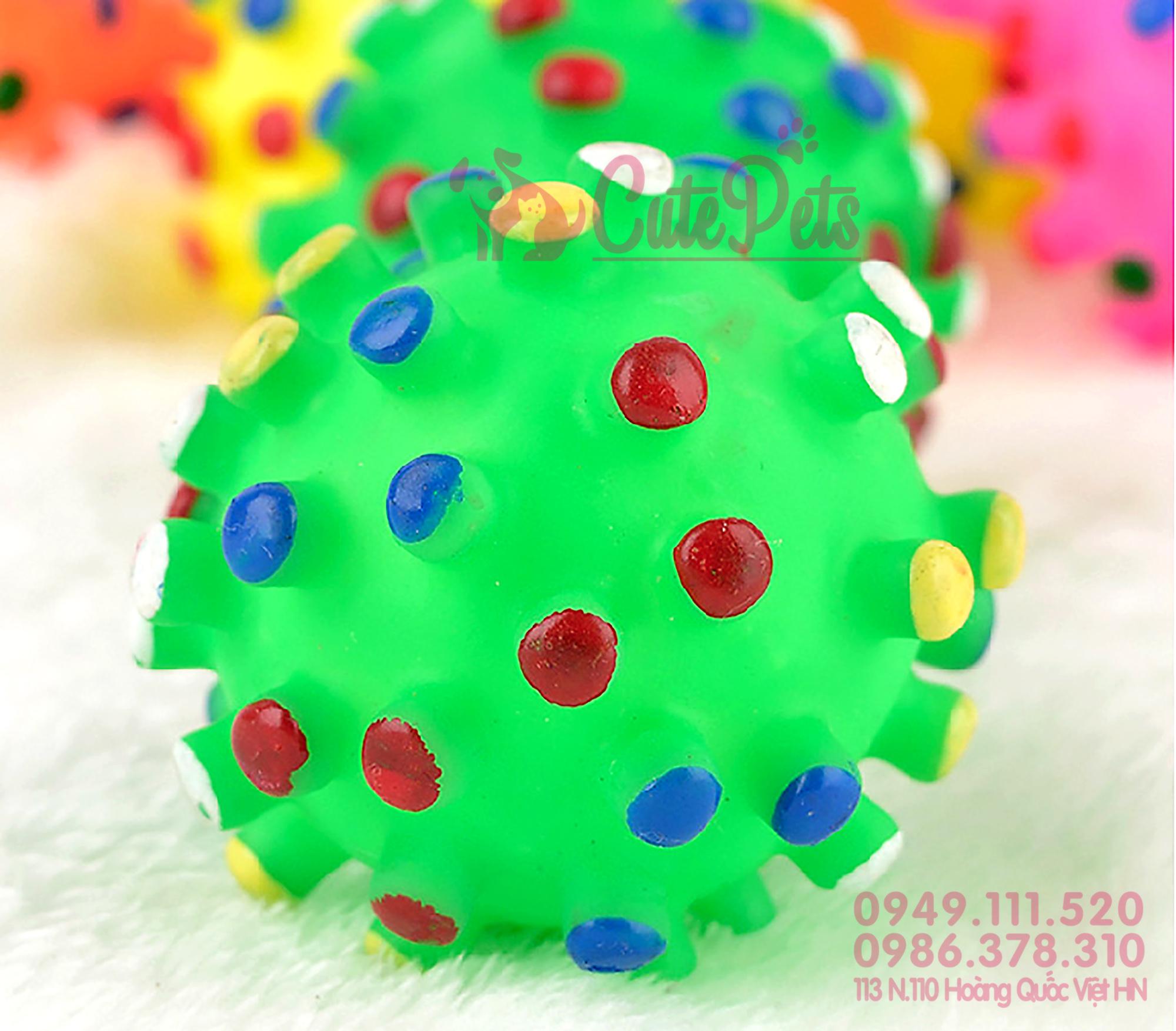 [HOÀN TIỀN 10%]Đồ chơi cho chó bóng chíp chấm tròn 7cm - CutePets