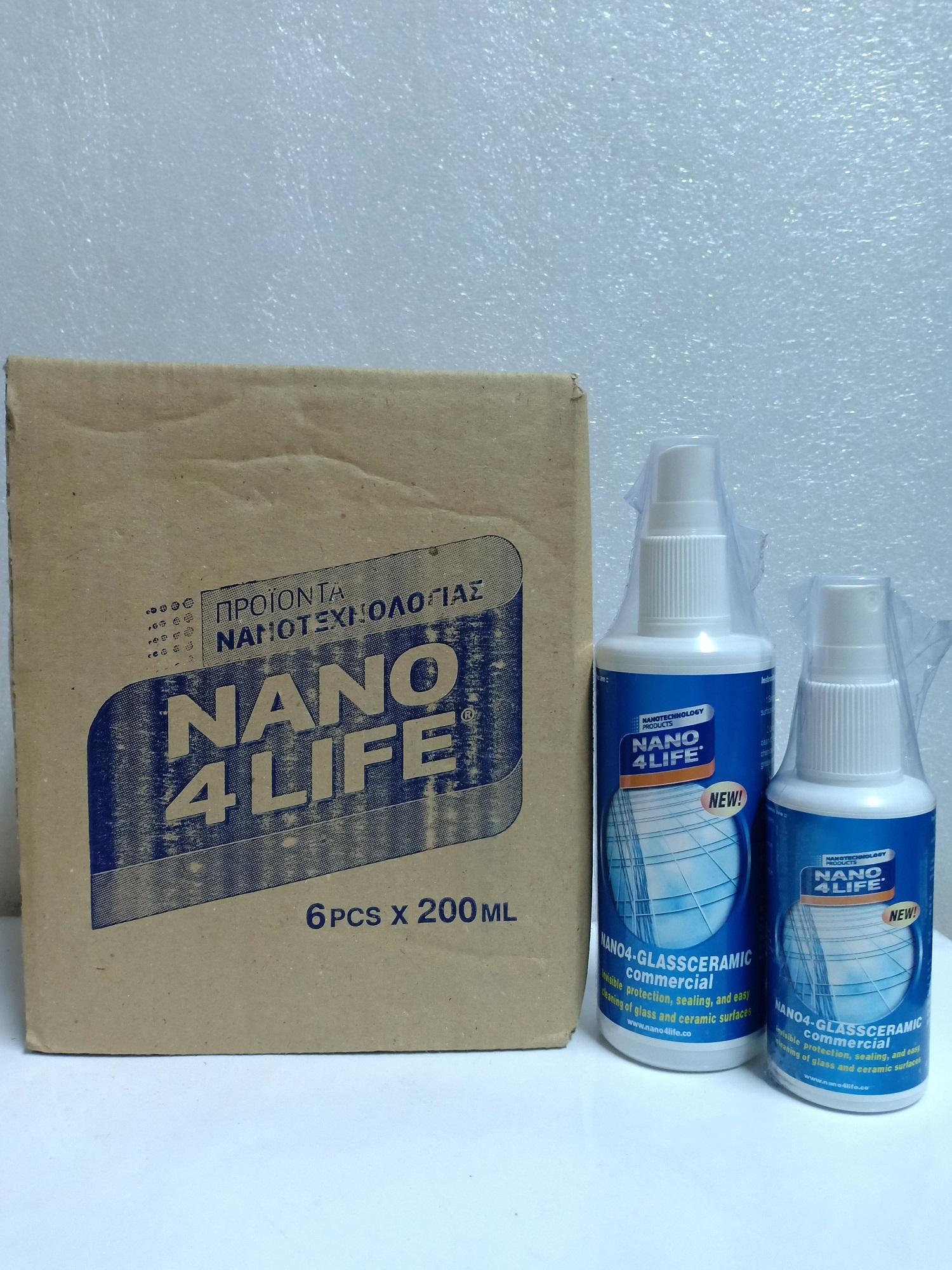 Nano4-Glass Ceramic: Nano bảo vệ cho kính trong nhà và ngoài nhà (200ml)